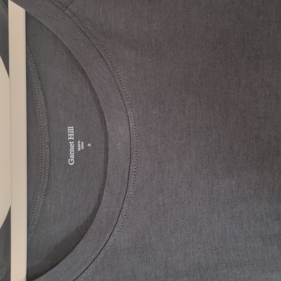 Garnet Hill Essential Short Elbow Sleeve Charcoal Gray Small - Picture 3 of 5